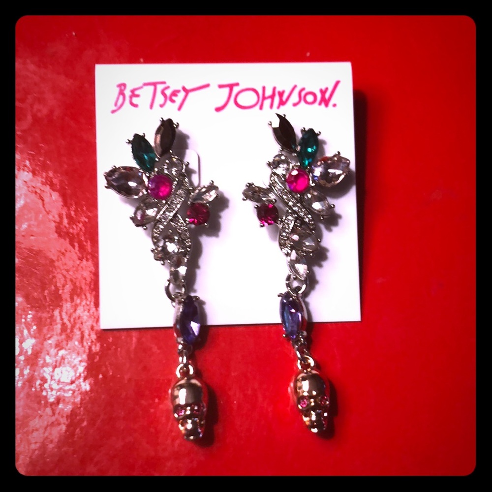 NWT BETSEY JOHNSON MULTI COLORED EARRINGS WOW 💕